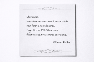 invitation pour célébrer la nouvelle année