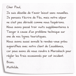 lettre manuscrite de mathilde