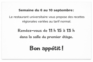 semaine spéciale au restaurant universitaire